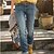 baratos Pants-Mulheres Calças Jeans Misto de Algodão Azul Marinha Retro Vintage Clássico Cintura Alta Bolsos Casual Streetwear Micro-Elástica Gradiente Conforto S M L XL 2XL