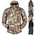 cheap Tops-Men&#039;s Hiking Softshell Jacket Military Tactical Jacket Softshell Winter Outdoor Solid Color Thermal Warm Waterproof Windproof UV Resistant Jacket Winter Jacket Single Slider Camping / Hiking Hunting
