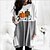 billige Hættetrøjer &amp; sweatshirts-Dame Sweatshirt bluse Leopard Kat Græskar Halloween Weekend Lomme Trykt mønster 3D-udskrivning Aktiv Gade Lang Længde Tøj Hættetrøjer Sweatshirts Løstsiddende Hvid Grå