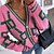 cheap Sweaters-Women&#039;s Cardigan Sweater V Neck Crochet Knit Polyester Button Knitted Fall Winter Outdoor Daily Going out Stylish Casual Soft Long Sleeve Geometric Pink Beige Gray S M L