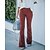 abordables Pants-Mujer Pantalones acampanados Timbre Chinos Pantalones Pana Granate Negro Rosa Moda Media cintura Casual Fin de semana Longitud total Microelástico Plano Comodidad S M L XL 2XL
