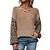 cheap Sweaters-Women&#039;s Pullover Sweater Jumper Jumper Crochet Knit Hollow Out Knitted Tunic V Neck Leopard Daily Date Stylish Casual Lantern Sleeve Winter Fall Blue Purple S M L