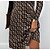 abordables Vestidos casuales-Mujer Vestido tubo Mini vestido Marrón Estampado Manga Larga Invierno Otoño Cremallera Moderno Escote Chino Vestido de invierno vestido de otoño 2023 S M L XL