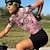 abordables Ropa de ciclismo-21Grams Mujer Manga Corta Maillot de Ciclismo Bicicleta Maillot Camiseta con 3 bolsillos traseros Secado rápido Transpirable Dispersor de humedad MTB Bicicleta Montaña Ciclismo Carretera Rosa oscuro