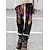 cheap Graphic Chic-Women&#039;s Tights Normal Milk Fiber Graphic Black / Red Black-White Fashion Mid Waist Full Length Daily