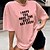 cheap T-Shirts-Women&#039;s T shirt Tee Black White Pink Graphic Casual Daily Short Sleeve Round Neck Basic Cotton Regular Loose Fit Painting S