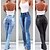 cheap Cotton &amp; Linen-Women&#039;s Jeans Normal Denim Plain Light Blue Black Fashion Mid Waist Full Length Casual Weekend