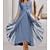 cheap Party Dresses-Women&#039;s Party Dress Lace Dress Swing Dress Long Dress Maxi Dress Blue Pure Color Half Sleeve Summer Spring Fall Patchwork Romantic V Neck Winter Dress Birthday Evening Party 2023 S M L XL 2XL 3XL