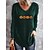 cheap T-Shirts-Women&#039;s T shirt Tee Green Blue Black Print Pumpkin Halloween Long Sleeve V Neck Basic Halloween Regular S
