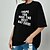 abordables T-shirts-T shirt Tee Femme Noir Blanche Rose Claire Graphic Casual du quotidien Manche Courte Col Rond basique Coton Normal Ample Peinture S