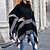 cheap Sweaters-Women&#039;s Poncho Sweater Jumper Crochet Knit Tassel Knitted Tunic Turtleneck Plaid Outdoor Daily Stylish Casual Winter Fall Green Khaki S M L / Sleeveless / Sleeveless / Striped / Regular Fit