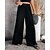 cheap Pants-Elegant Women&#039;s Mid Waist Wide Leg Culottes in Faux Linen