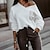 billige Hættetrøjer &amp; sweatshirts-Dame Sweatshirt bluse Helfarve V-hals Afslappet Daglig Gade Afslappet Tøj Hættetrøjer Sweatshirts Hvid Sort