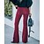 cheap Pants-Women&#039;s Dress Pants Bootcut Corduroy Medium Waist Full Length claret