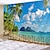 billige Wall Tapestries-væg gobelin kunst tæppe gardin tæppe picnic duge hængende hjem soveværelse stue kollegie dekoration ferie landskab hav ocean strand kokosnød træ