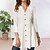 cheap Tops &amp; Blouses-Women&#039;s Blouse Shirt Tunic White Button Flowing tunic Plain Daily Weekend 3/4 Length Sleeve V Neck Streetwear Casual Long S