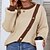 cheap Sweaters-Women&#039;s Pullover Sweater Jumper Jumper Ribbed Knit Knitted Crew Neck Pure Color Outdoor Daily Stylish Casual Winter Fall Pink Khaki S M L