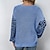 cheap Sweaters-Women&#039;s Pullover Sweater Jumper Jumper Crochet Knit Hollow Out Knitted Tunic V Neck Leopard Daily Date Stylish Casual Lantern Sleeve Winter Fall Blue Purple S M L
