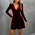 cheap Party Dresses-Women‘s Wedding Guest Dress Green Velvet Casual  V Neck Ruched Dress Homecoming Dress Party Dress Dress Wine Army Green Black Long Sleeve Pure Color Winter Fall Dress