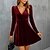 cheap Party Dresses-Women‘s Wedding Guest Dress Green Velvet Casual  V Neck Ruched Dress Homecoming Dress Party Dress Dress Wine Army Green Black Long Sleeve Pure Color Winter Fall Dress