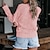 cheap Sweaters-Women&#039;s Jumper Crochet Knit Knitted V Neck Solid Color Outdoor Daily Stylish Casual Winter Fall Blue Pink S M L