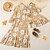 cheap Family Look Sets-Mommy and Me Dresses Floral Ruched Yellow Midi Long Sleeve Daily Matching Outfits / Patchwork / Spring / Fall / Elegant / Print