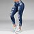 cheap Cotton &amp; Linen-Women&#039;s Pants Trousers Jeans Denim Blue Dark Blue Light Blue Basic Trousers Mid Waist Daily Work Full Length Stretchy Solid Color Outdoor S M L XL XXL / Skinny