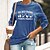 abordables T-shirts-T shirt Tee Femme Vert Noir Bleu Imprimer Graphic Chat Casual du quotidien manche longue Col Rond basique Coton Normal Standard Chat S