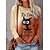cheap T-Shirts-Women&#039;s Casual Long Sleeve Graphic Cat Tee