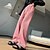 abordables Pants-Mujer Fresco Pantalones de Deporte Perneras anchas Chinos Negro Rosa Gris Casual Alta cintura Corte alto Casual Diario Playa Longitud total Elástico Color sólido Comodidad S M L XL