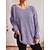 cheap Sweaters-Women&#039;s Pullover Sweater jumper Jumper Chunky Knit Knitted Tunic V Neck Solid Color Home Daily Stylish Casual Winter Fall Purple Yellow S M L / Long Sleeve / Loose Fit