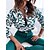 baratos Tops &amp; Blouses-Mulheres Camisa Social Blusa Verde Bolsos Imprimir Gráfico Trabalho Casual Manga Longa Colarinho de Camisa Elegante S