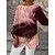 abordables Blusa-Mujer Camisa Blusa Negro Rosa Asimétrico Estampado Brillante Diario Fin de semana Manga Larga Escote Redondo Ropa de calle Casual Largo S