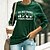 economico T-shirts-Per donna maglietta Verde Nero Blu Stampa Pop art Gatto Informale Giornaliero Manica lunga Rotonda Essenziale Cotone Standard Gatto S