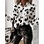 billige Super Sale-Dame Bluse Prikker Drapering Kontor Elegant og luksuriøst lysegrå grå Forår &amp; Vinter