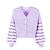 cheap Sweaters-Women&#039;s Cardigan Sweater Jumper Ribbed Knit Knitted V Neck Striped Outdoor Daily Stylish Casual Winter Fall Blue Purple S M L