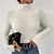 cheap Sweaters-Women&#039;s Pullover Sweater Jumper Jumper Crochet Knit Knitted Pure Color Turtleneck Stylish Soft Outdoor Daily Fall Winter Black White S M L