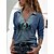 cheap Tops &amp; Blouses-Women&#039;s Shirt Blouse Geometric Wine Red Blue Quarter Zip Print Long Sleeve Vintage Streetwear Ethnic Shirt Collar Regular Fit Spring Fall