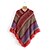 cheap Cardigans-Women&#039;s Poncho Sweater V Neck Crochet Knit Acrylic Knitted Fall Winter Tunic Outdoor Daily Holiday Stylish Casual Soft Long Sleeve Color Block Red Blue Dusty Blue One-Size