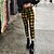 preiswerte Damenhosen-Damen Strumpfhosen Hosen Hose Leggins Plaid Bedruckt Knöchellänge Komfort Casual Wochenende Dünn Modisch Gelb Rote Mikro-elastisch Hoher Taillenbund