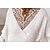 baratos Camisolas-Mulheres Pulôver suéter Saltador Crochê Tricotar Tricotado Cropped Decote V Poá Diário Feriado à moda Inverno Outono Branco S M L