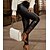 abordables Graphic Chic-Mujer Ajustado Pantalones Cuero sintético Negro Mate Negro Burdeos Moda Casual Fin de semana Hasta el Tobillo Microelástico Plano Control de barriga S M L XL