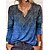 economico Tops &amp; Blouses-Per donna maglietta Blu Giallo Rosso Floreale Interni Informale Manica lunga A V Essenziale Standard Morbido Floreale S / Stampa 3D