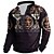 cheap Hoodies-Men&#039;s Unisex Sweatshirt Pullover Button Up Hoodie Tribal Graphic Prints Casual Daily Sports Print 3D Print Boho Streetwear Designer Clothing Apparel Hoodies Sweatshirts  Long Sleeve Black