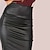 baratos Skirts-Mulheres Lápis Saias de trabalho Couro Médio Preto Vermelho Azul Marron Saias Escritório / Carreira Casual / Diário Moda S M L