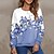 preiswerte Kapuzenpullis &amp; Sweatshirts-Damen Sweatshirt Pullover Zur Seite fahren Bedruckt Aktiv Strassenmode Gelb Rosa Blau Blumen Täglich Langarm Rundhalsausschnitt
