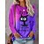 cheap Hoodies &amp; Sweatshirts-Women&#039;s T shirt Tee Pink Purple Orange Print Graphic Color Gradient Casual Weekend Long Sleeve Round Neck Cartoon Regular I&#039;m Fine Plus Size Painting S