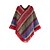 cheap Cardigans-Women&#039;s Poncho Sweater V Neck Crochet Knit Acrylic Knitted Fall Winter Tunic Outdoor Daily Holiday Stylish Casual Soft Long Sleeve Color Block Red Blue Dusty Blue One-Size