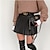 cheap Skirts-Women&#039;s Skirt Work Skirts Cotton Mini Black Khaki Skirts Pleated Autumn / Fall Carnival Homecoming Fashion S M L