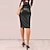 abordables Skirts-Femme Crochet Jupes de travail Cuir Midi Noir Rouge Bleu Marron Jupes Bureau / Carrière Casual Quotidien Mode S M L